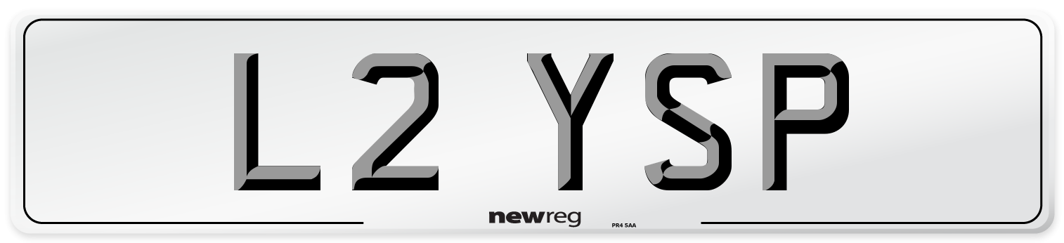 L2 YSP Number Plate from New Reg
